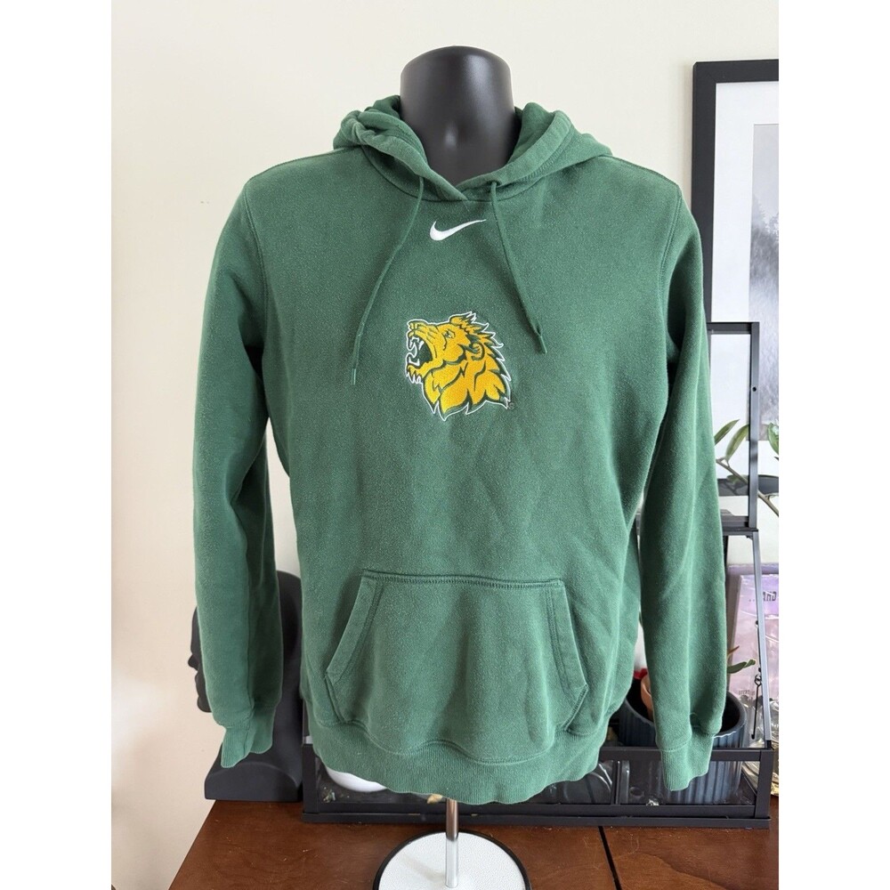 VTG Nike Northern Michigan Wildcats Center Swoosh Hoodie Green Embroidered Large